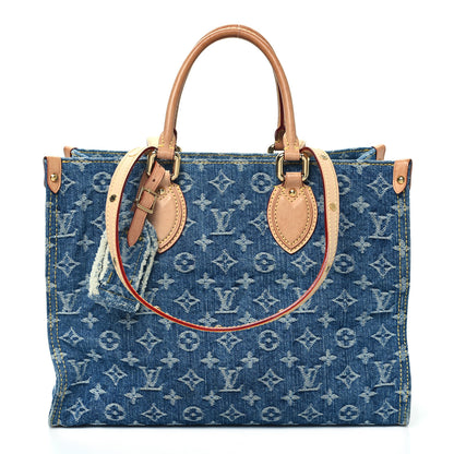 Louis Vuitton Monogram Denim Onthego MM Blue 1 of 12