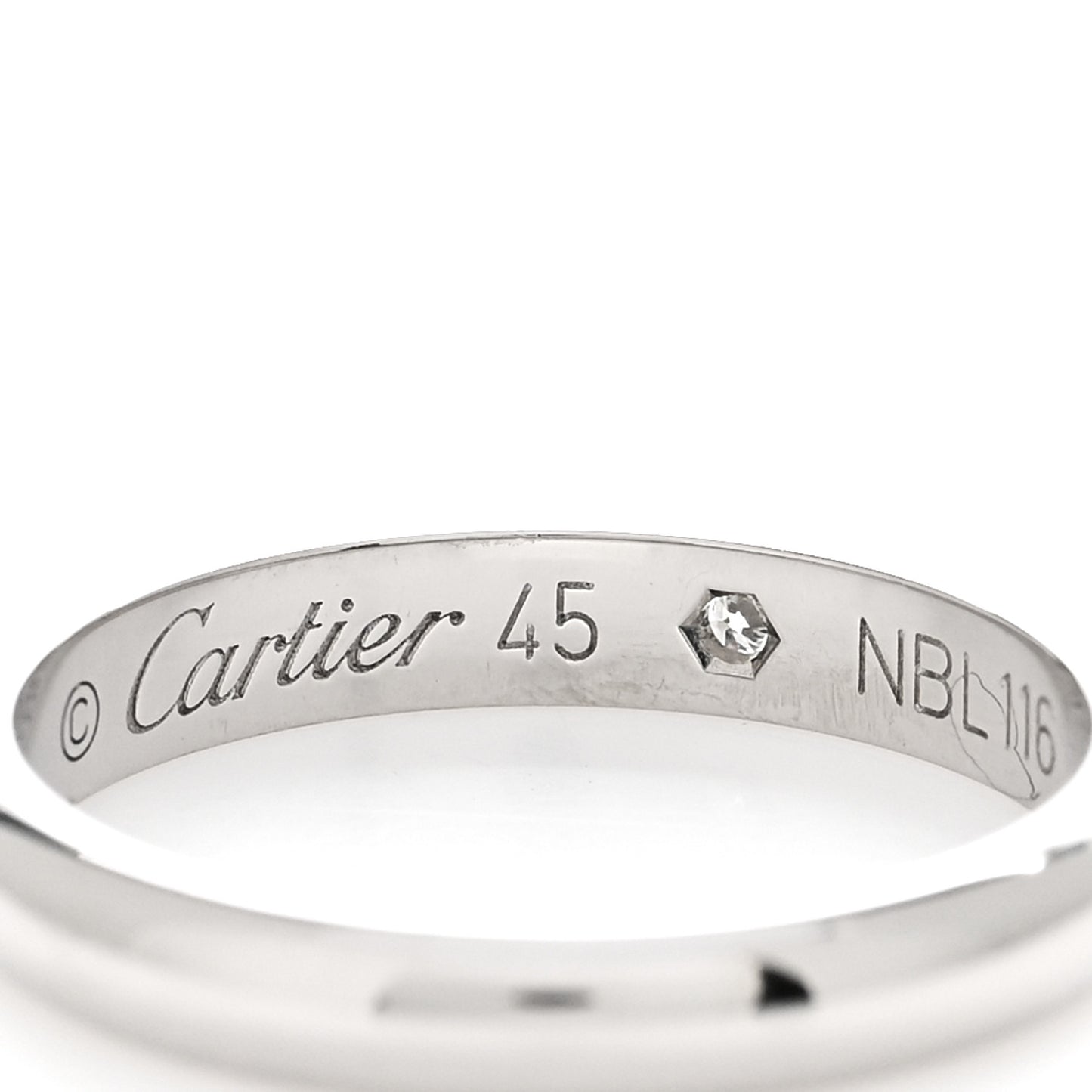Platinum Diamond 2.6mm 1895 Wedding Band Ring 45 3.25