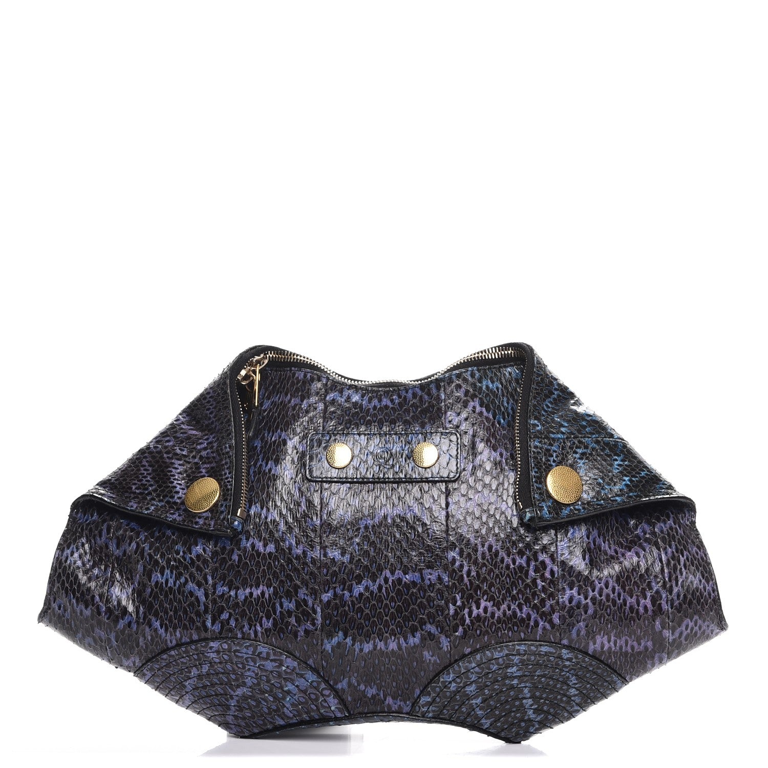 Alexander McQueen Python De Manta Clutch Blue 1 of 7