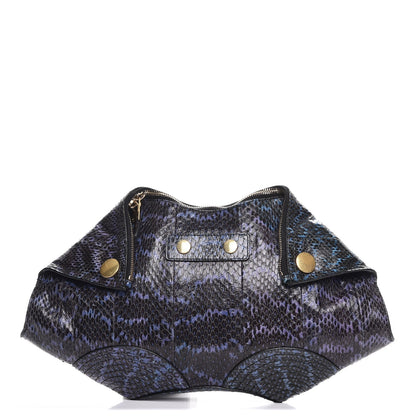 Alexander McQueen Python De Manta Clutch Blue 1 of 7