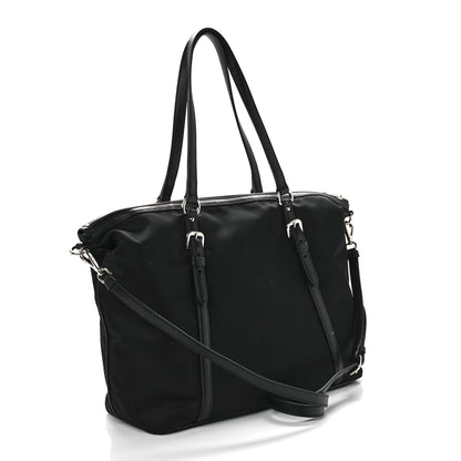 Prada Tessuto Nylon Calfskin Shopping Tote Black 3 of 8