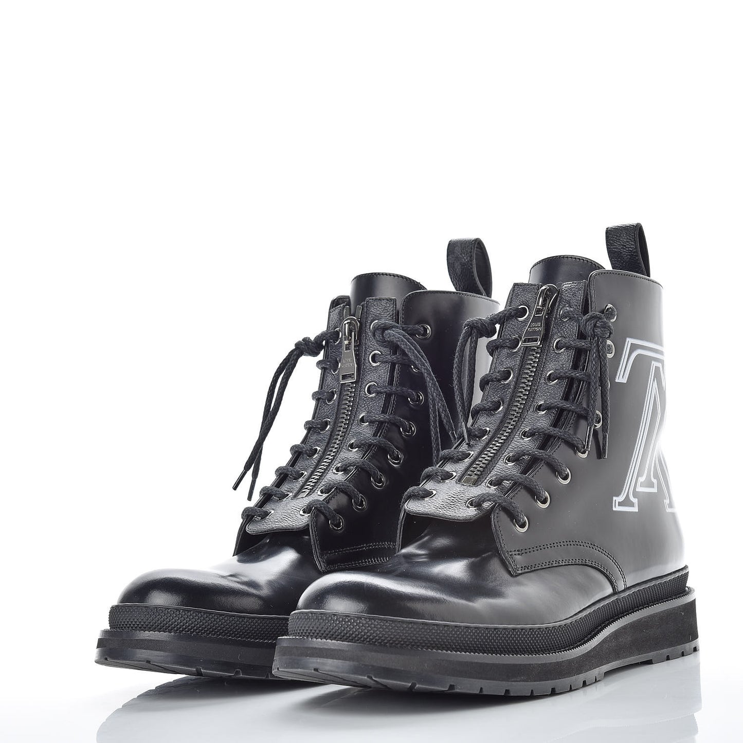Calfskin Glazed Ice Ankle Boots 9.5 Black