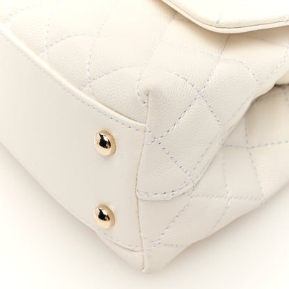 Chanel Caviar Quilted Mini Coco Handle Flap White 10 of 10