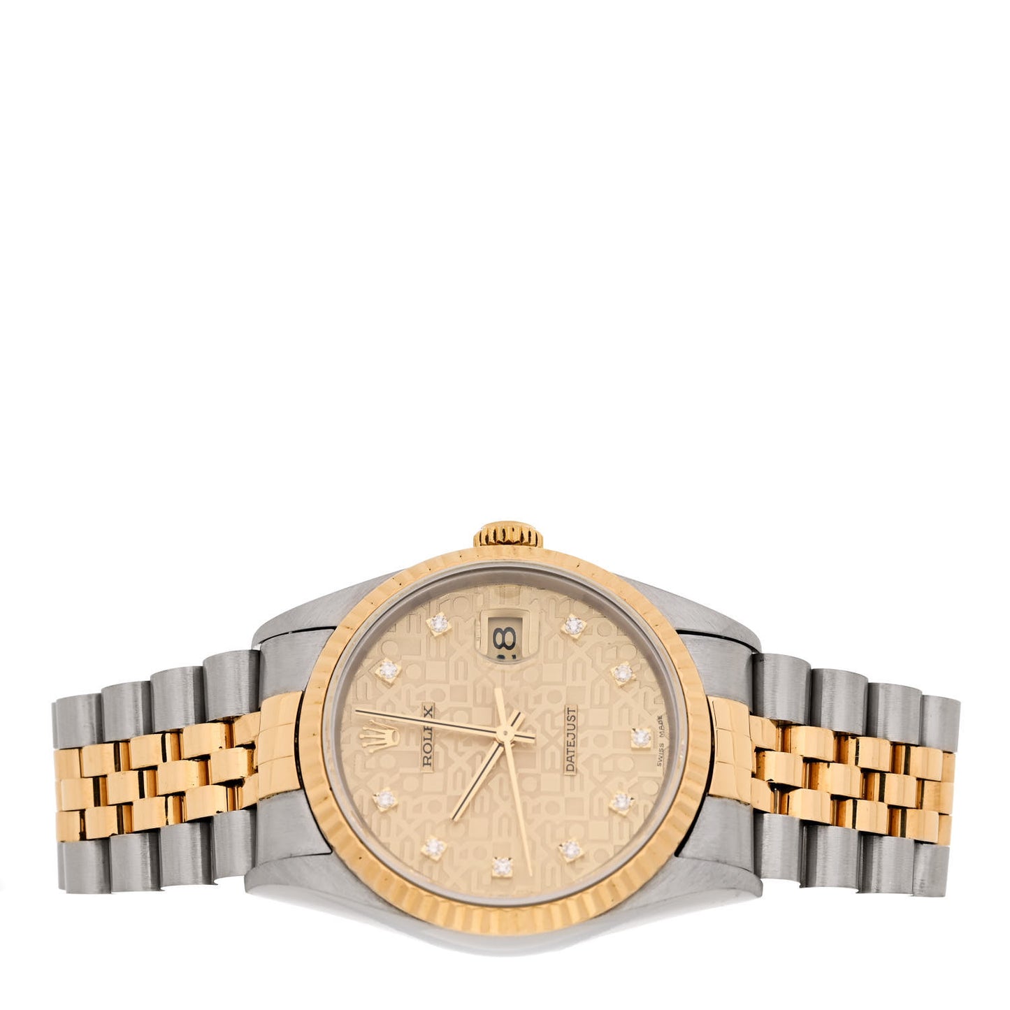 Stainless Steel 18K Yellow Gold Diamond 36mm Oyster Perpetual Datejust Watch Champagne Jubilee 16233