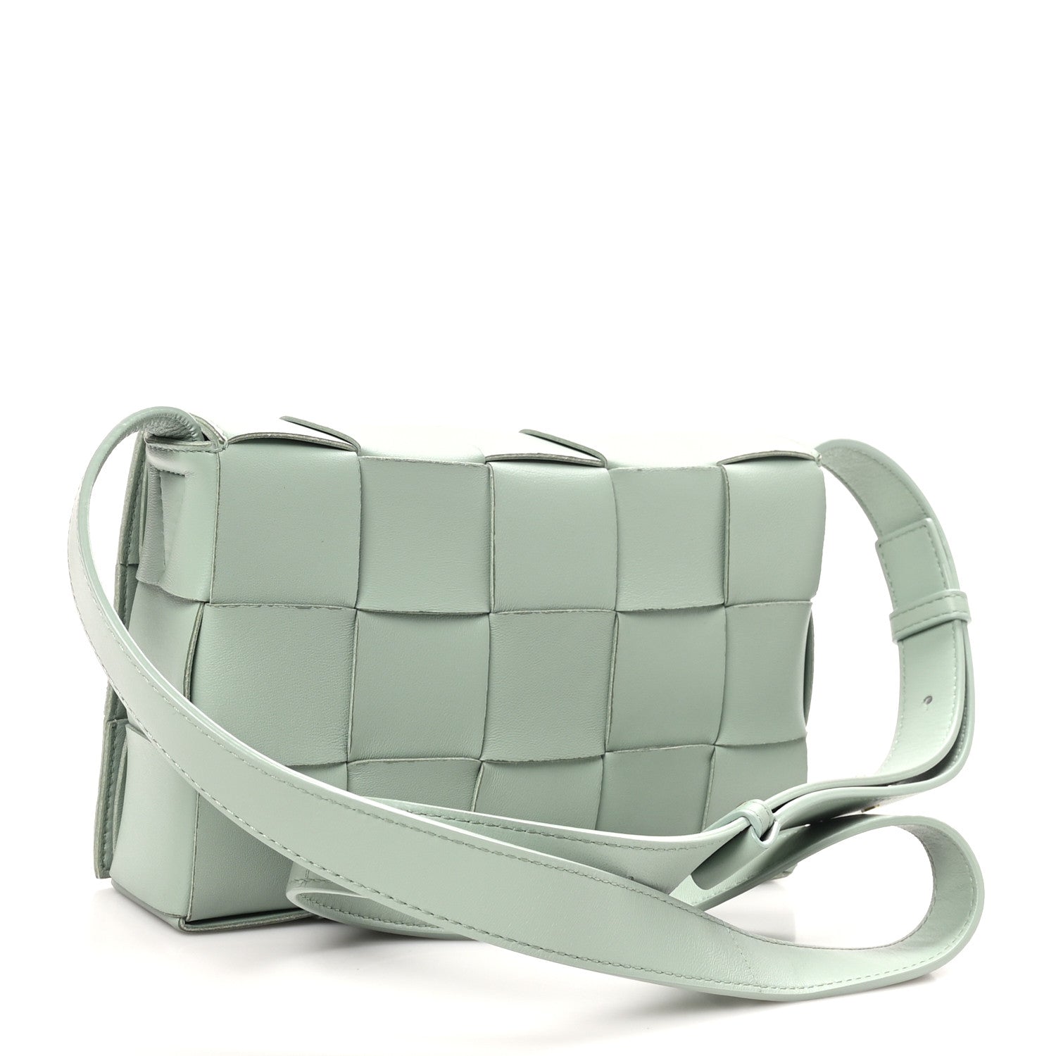 Bottega Veneta Lambskin Maxi Intreccio Small Cassette Crossbody Bag New Sauge 3 of 9