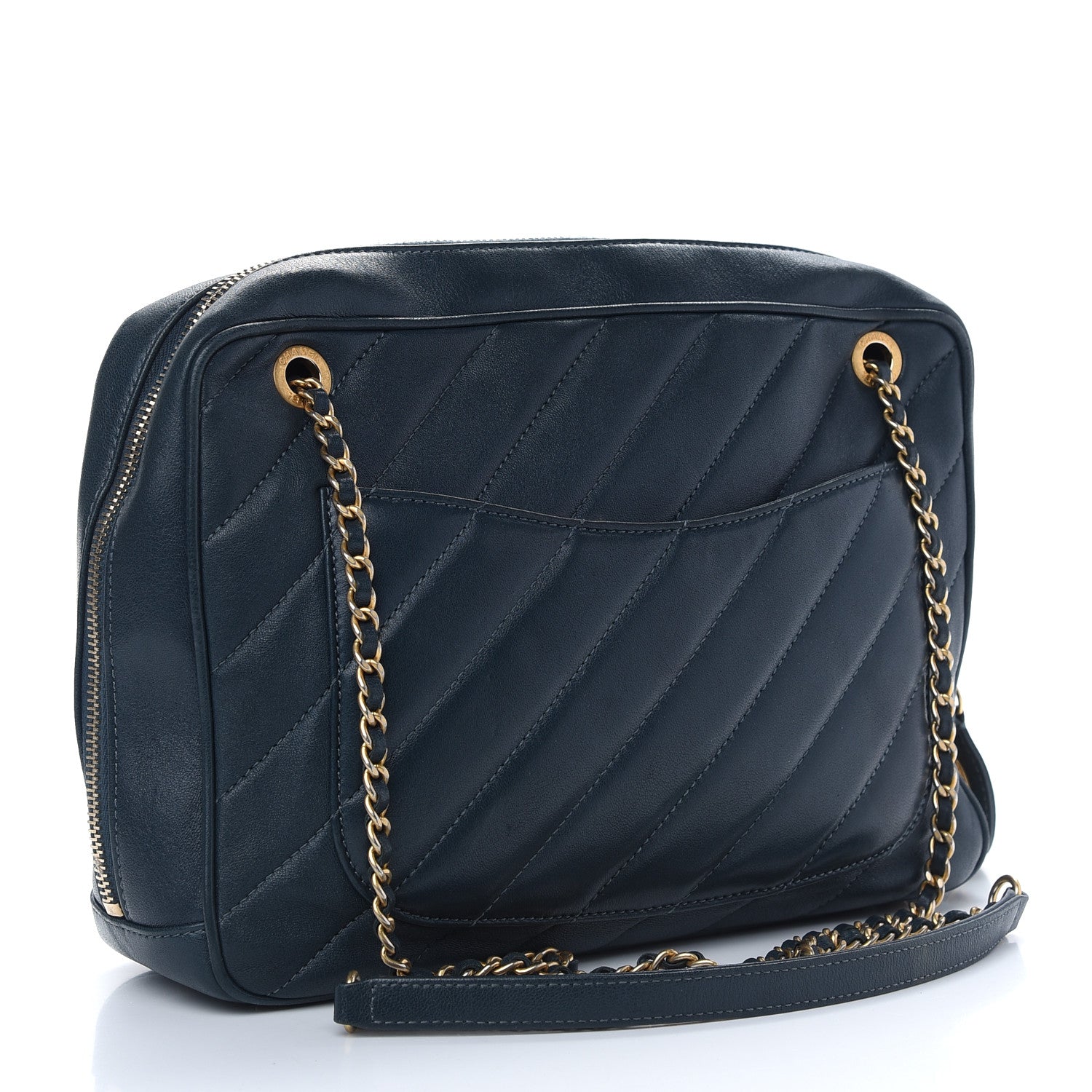 Chanel Lambskin Quilted Coco Vintage Camera Case Blue 3 of 10