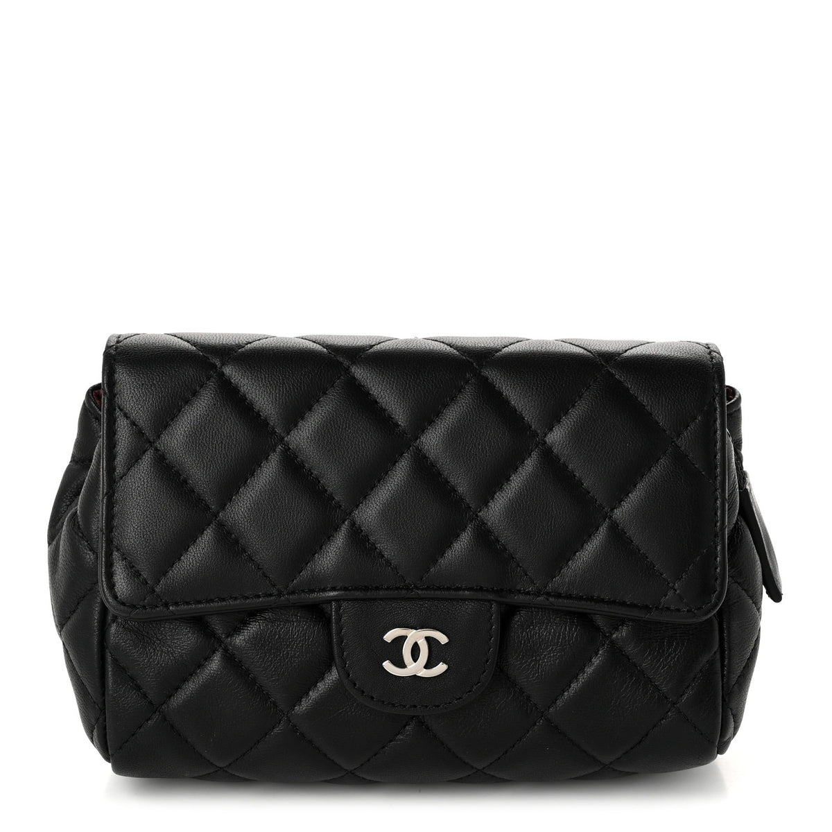 Chanel Lambskin Quilted Flap Cosmetic Case Black 1 of 10