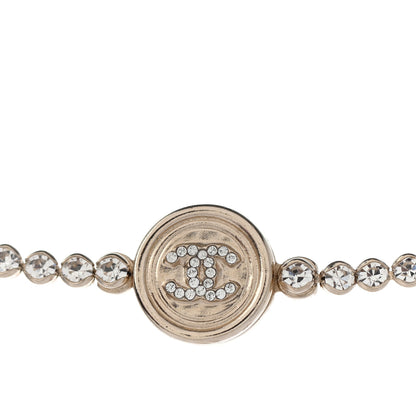 Chanel Crystal CC Chain Short Necklace Gold 4 of 5