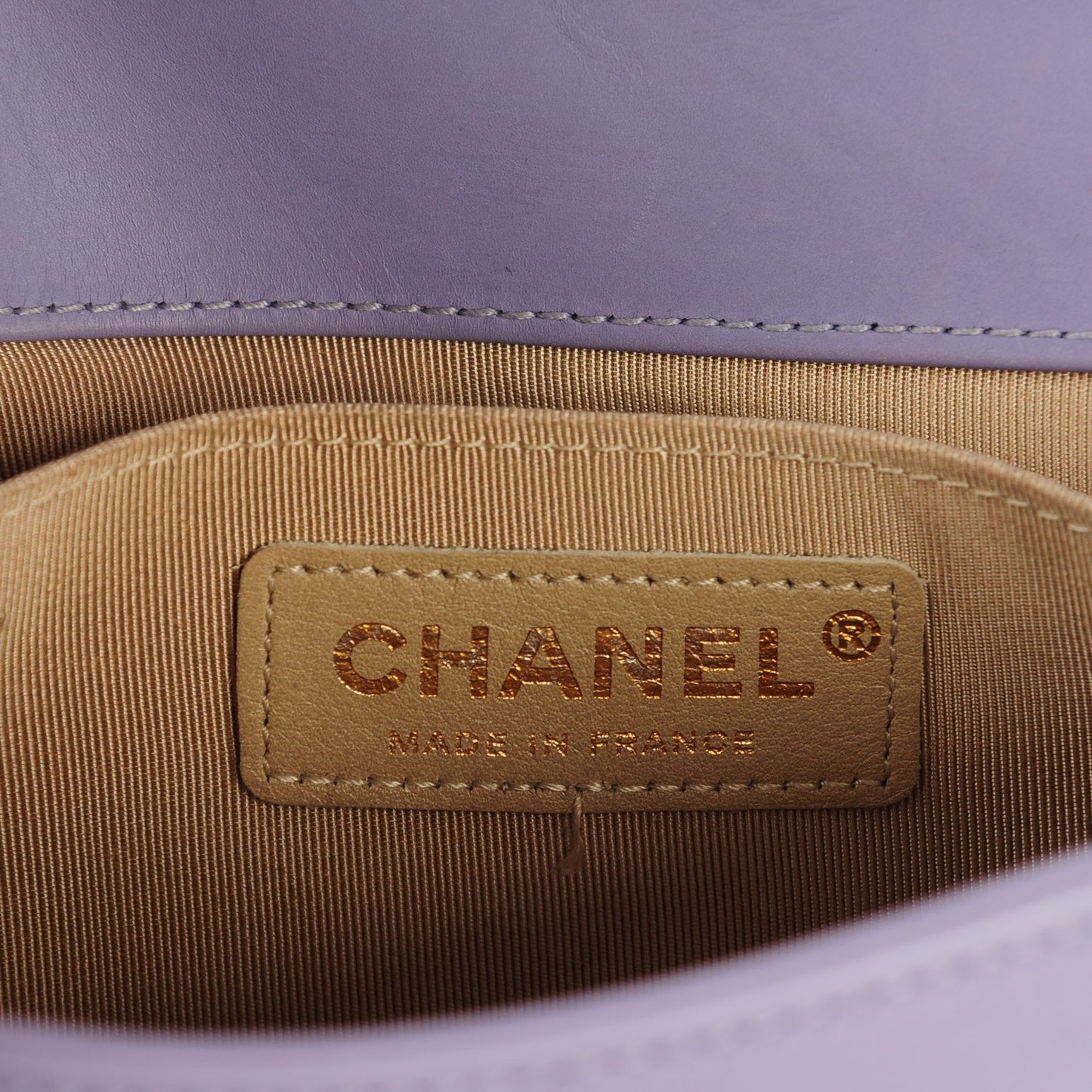Lambskin Woven Small Chateau Boy Flap Lilac