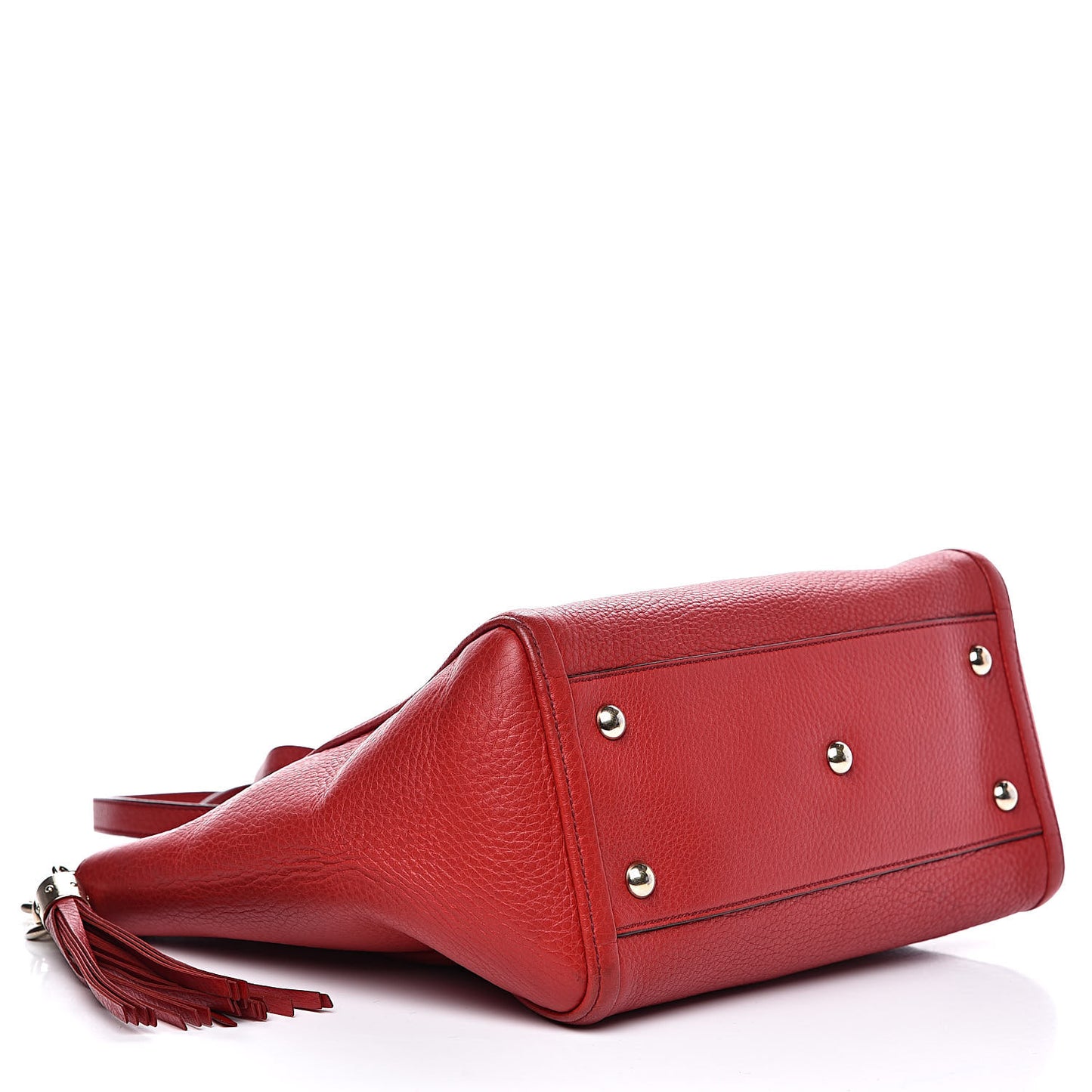 Pebbled Calfskin Small Soho Top Handle Bag Red