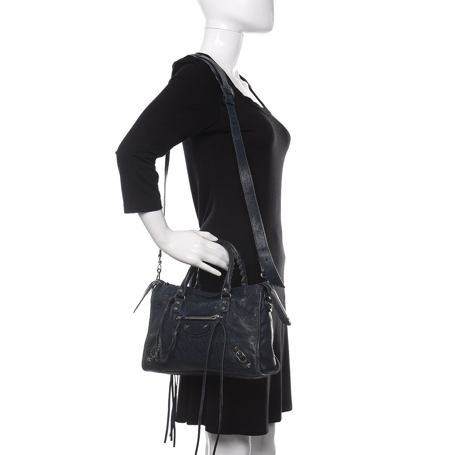 Agneau Classic Silver Hardware S City Bleu Obscur