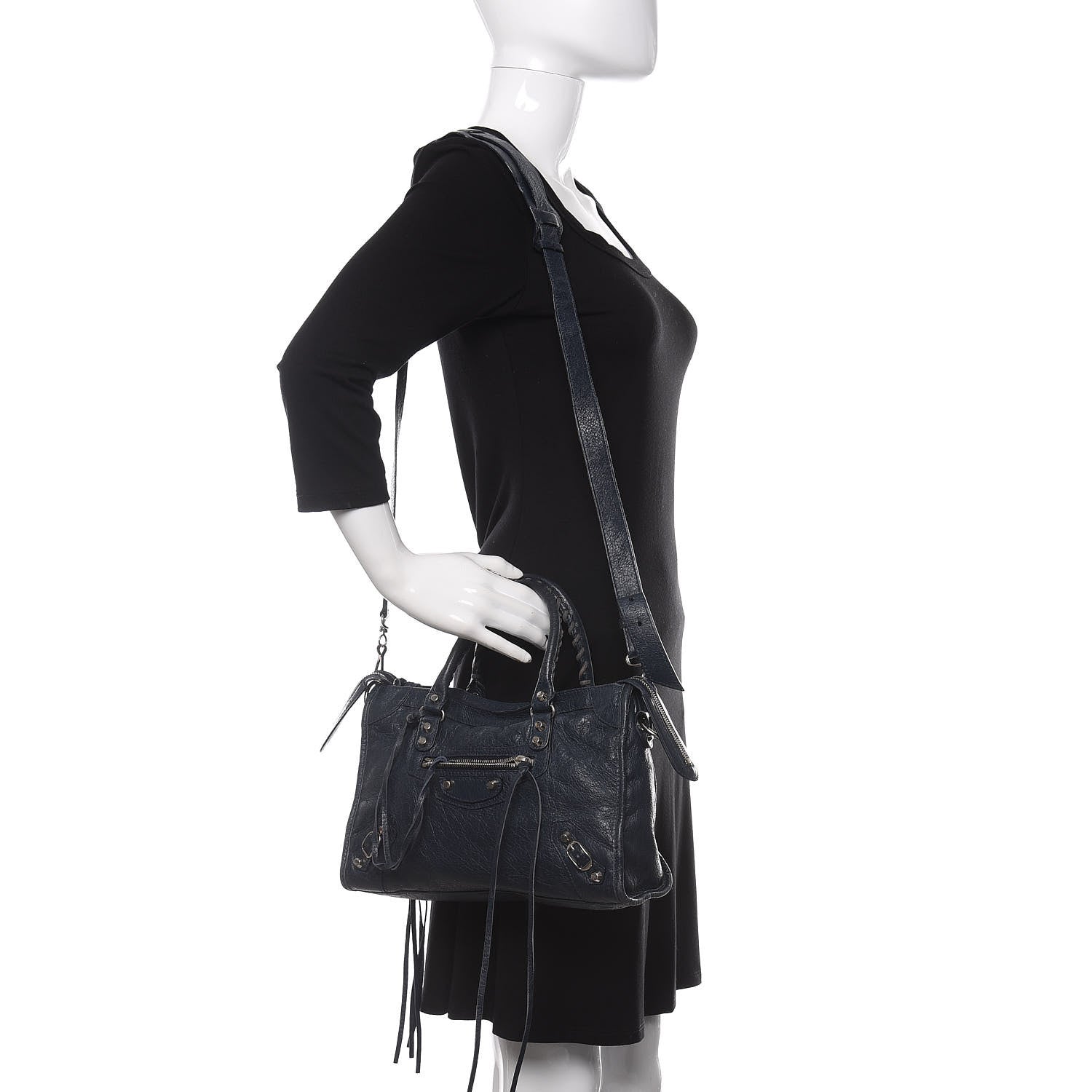 Balenciaga Agneau Classic Silver Hardware S City Bleu Obscur 2 of 12