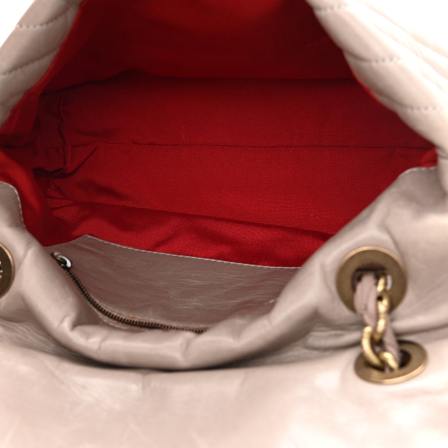 Calfskin Quilted Medium Happy Shoulder Bag Grey