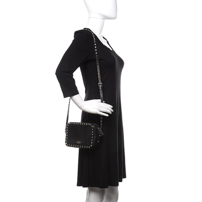 Valentino Garavani Calfskin Rockstud Camera Crossbody Bag Black 2 of 9