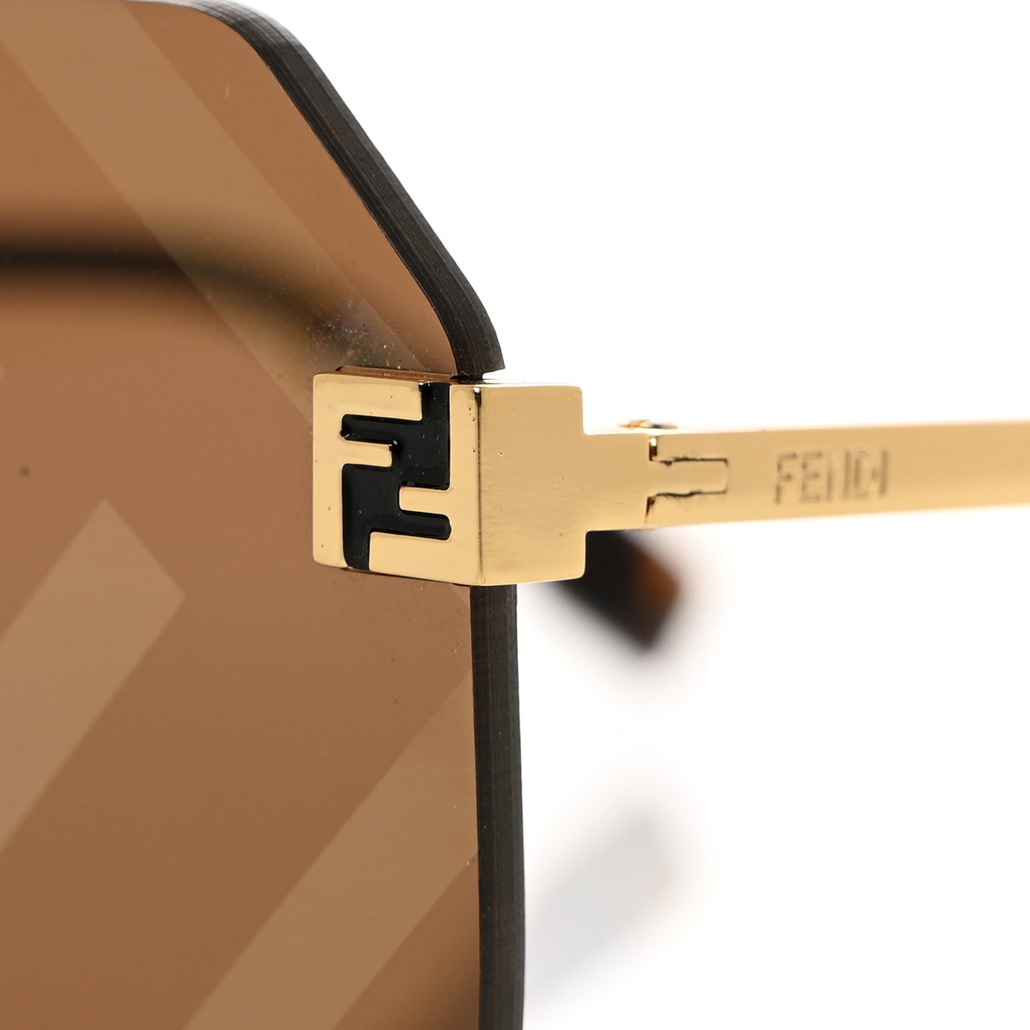 Metal Sky Rectangular Sunglasses FE40043U Gold Brown