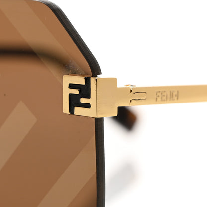 Fendi Metal Sky Rectangular Sunglasses FE40043U Gold Brown 7 of 8