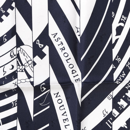 Hermes Silk Carre Astrologie Nouvelle Tattoo Scarf 90 Marine White 5 of 6