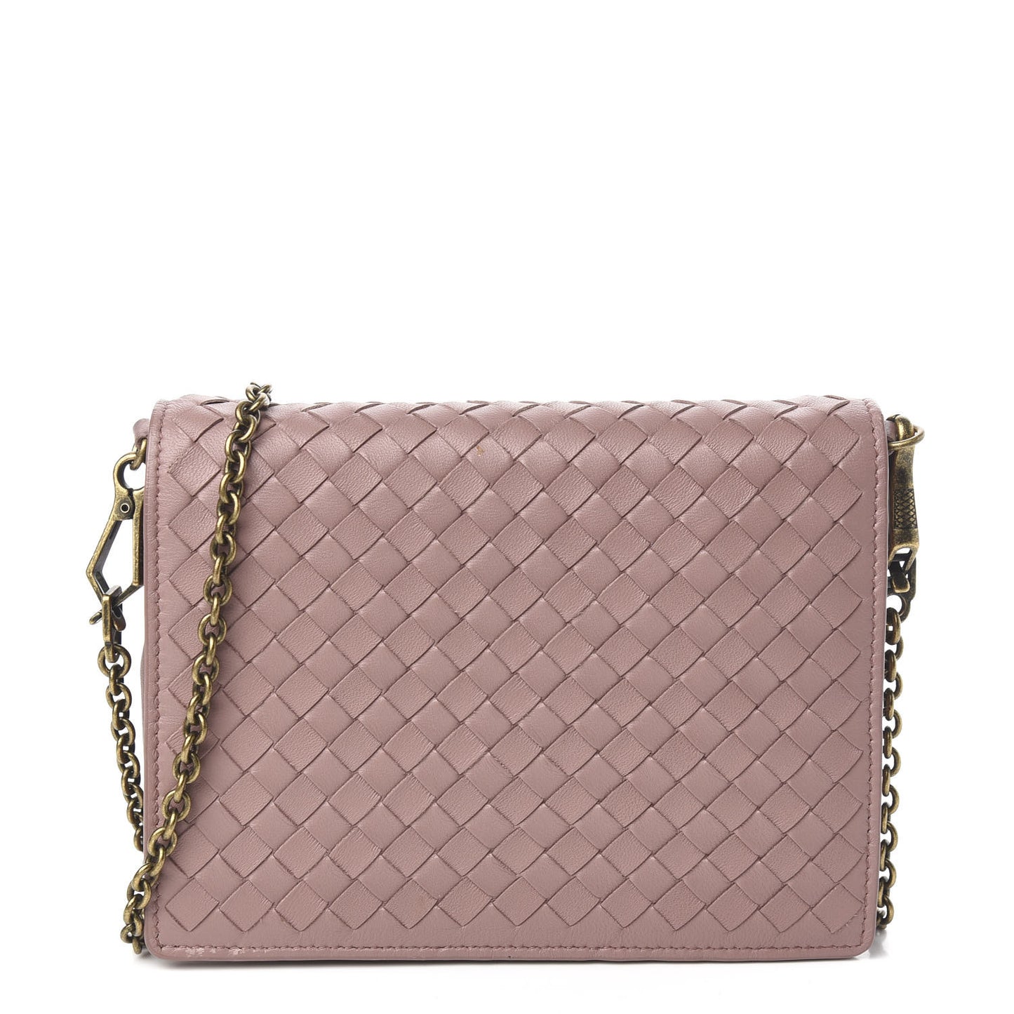 Nappa Intrecciato Chain Wallet Deco Rose