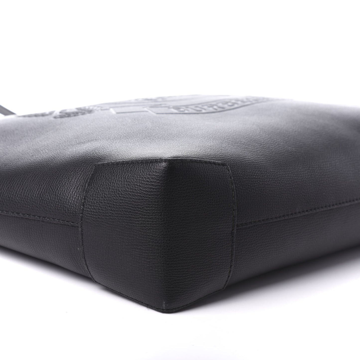 Calfskin Crest Embossed Large Tote Black