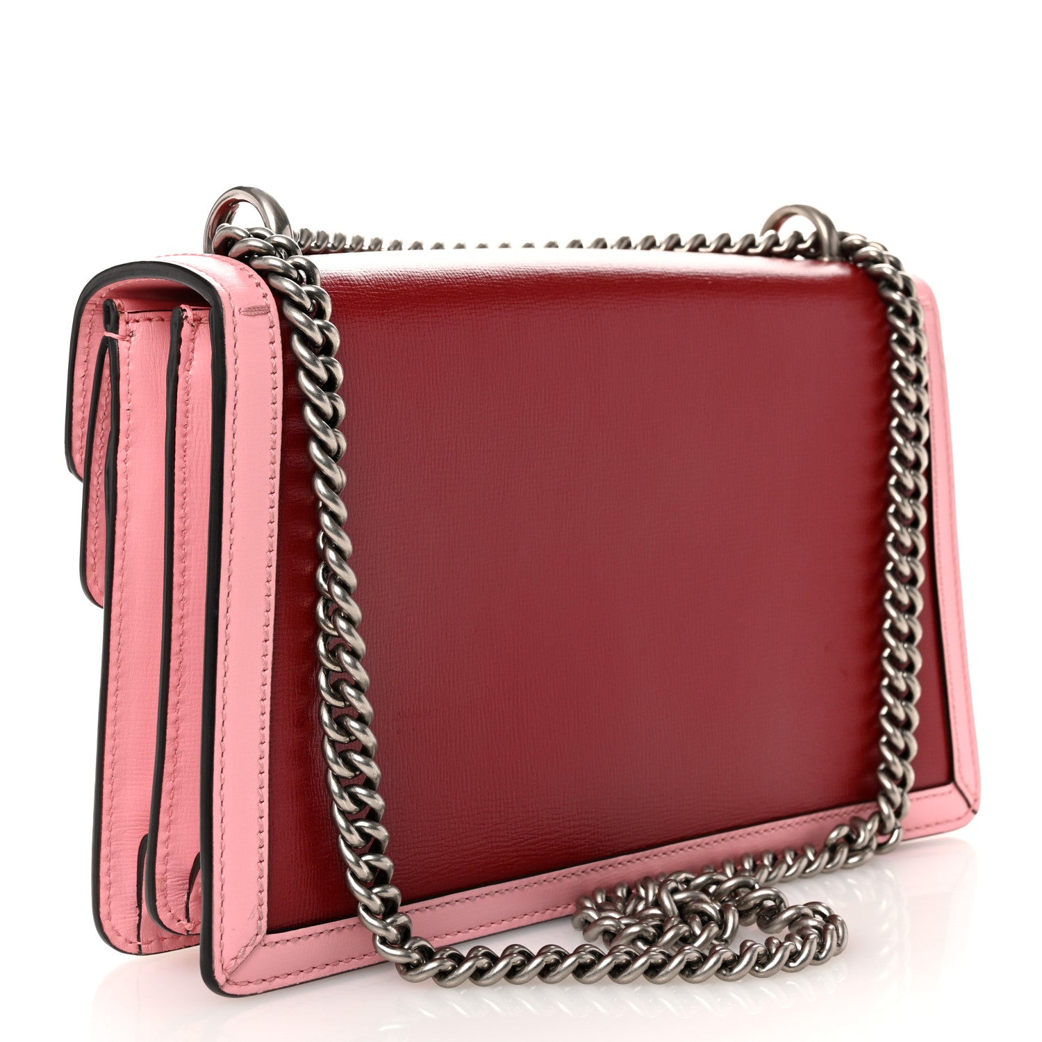 Gucci Azalea Calfskin Enamel Small Dionysus Shoulder Bag New Cherry Red Wild Rose Off White 3 of 11