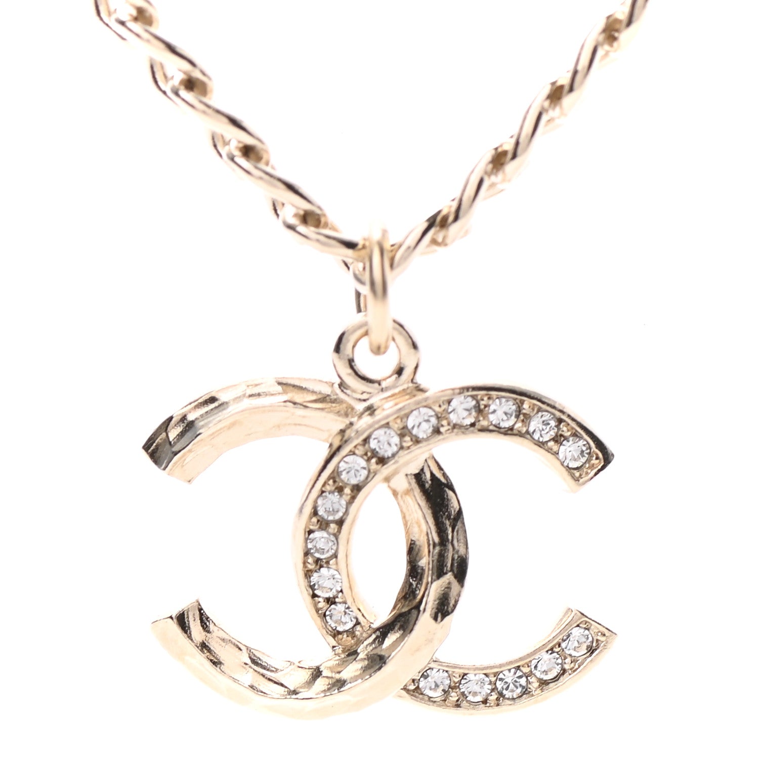 Chanel Pearl Crystal CC Necklace Gold 4 of 5