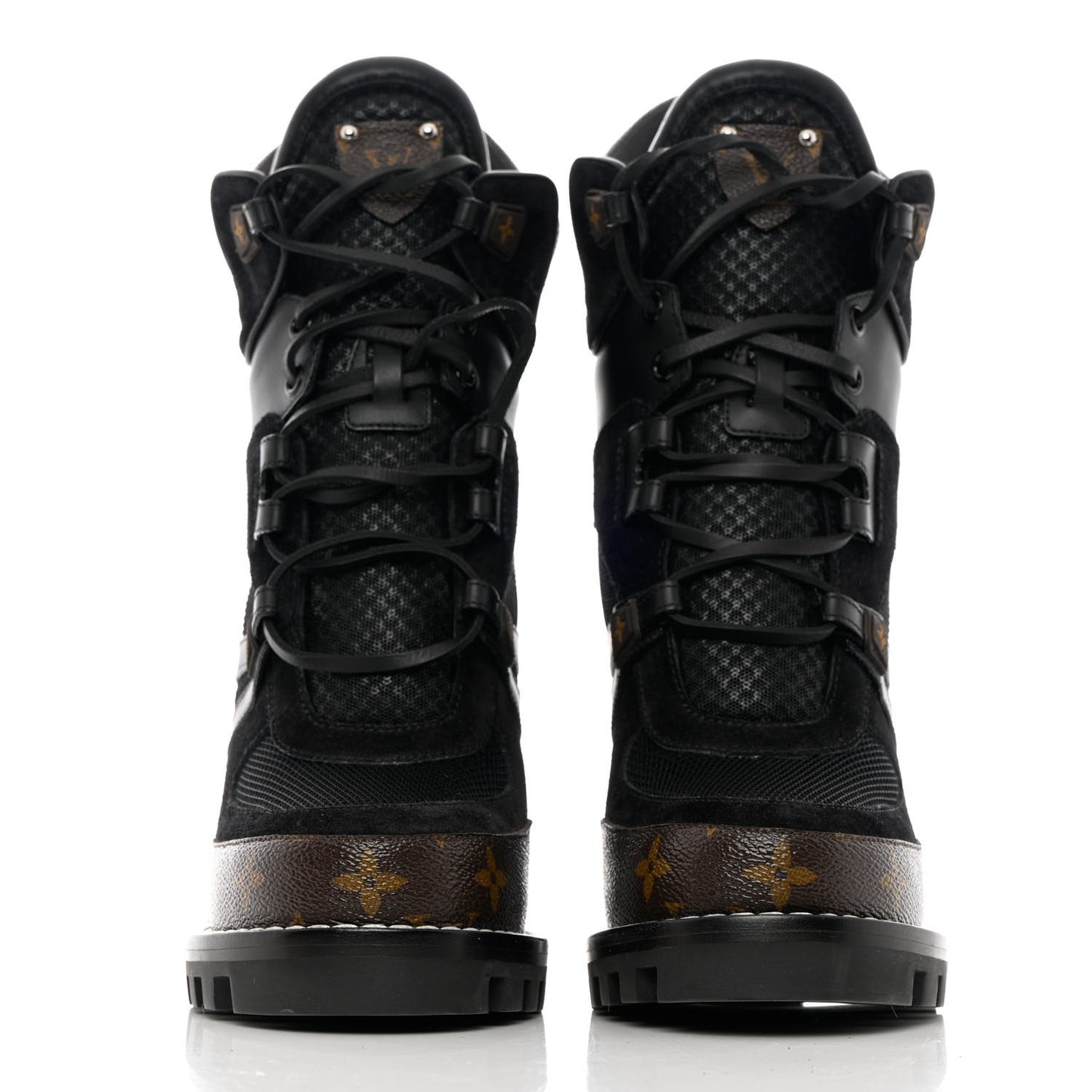 Suede Calfskin Monogram Star Trail Ankle Boots 40 Black