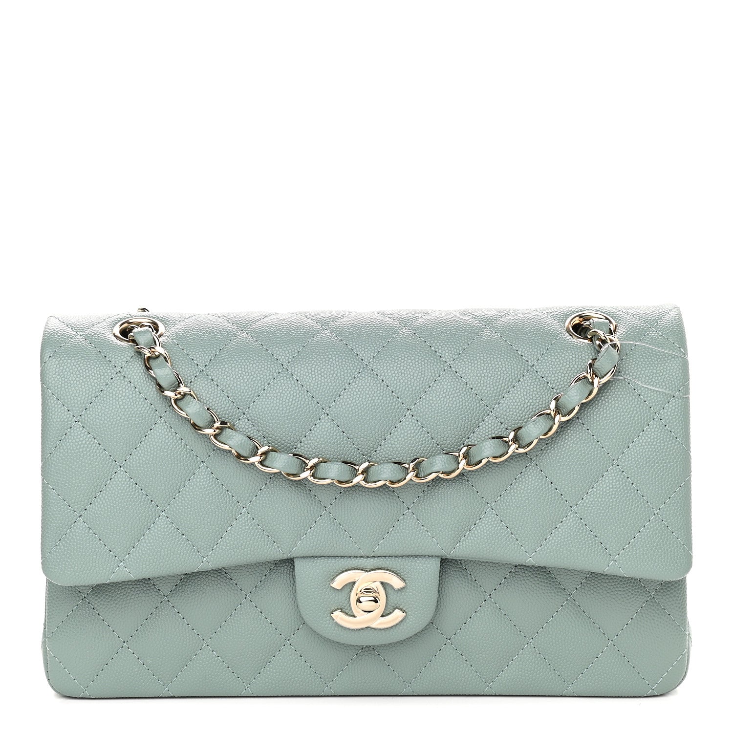 Chanel Caviar Quilted Medium Double Flap Dark Green 1 of 8