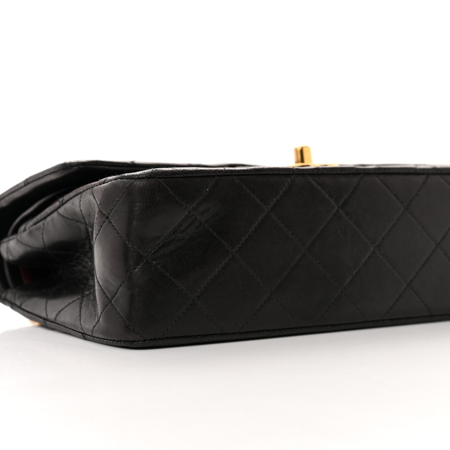 Lambskin Quilted Small Double Flap Black