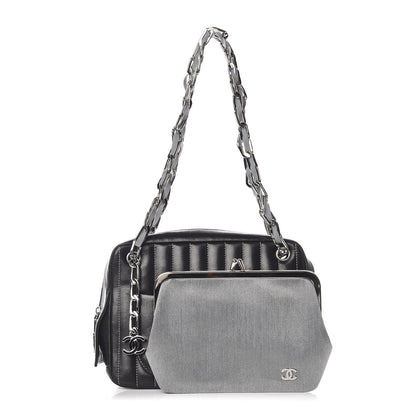 Chanel Lambskin Vertical Quilted Mademoiselle Small Camera Case Black 3 of 11
