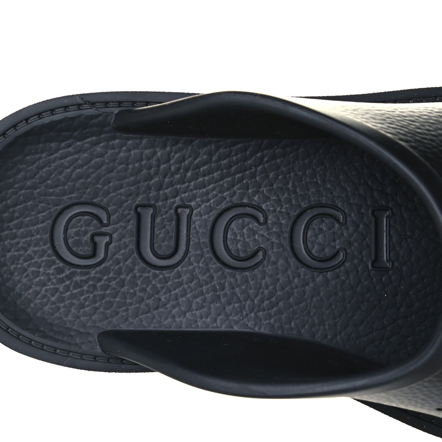 Gucci Rubber GG Monogram Perforated Elea Platform 55mm Lug Sole Sandals 38 Black 9 of 11