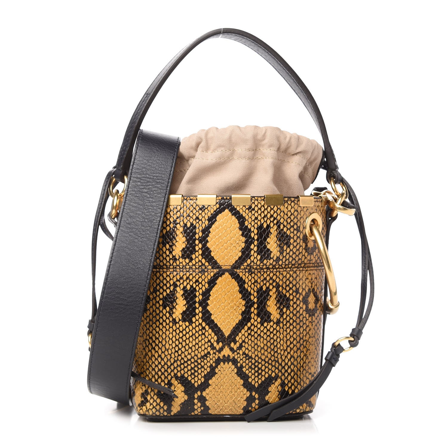 Chloe Python Embossed Calfskin Mini Roy Bucket Bag September Sun 1 of 10