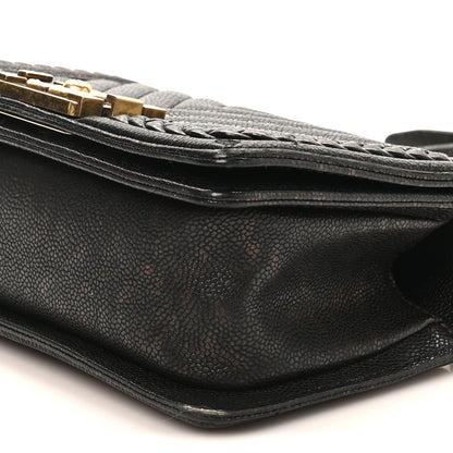 Chanel Patinated Calfskin Braid Around Chevron Small Boy Flap Brown 10 of 10