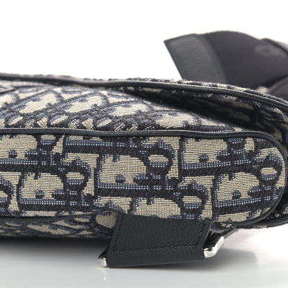 Christian Dior Oblique Mens Saddle Bag Blue 6 of 9