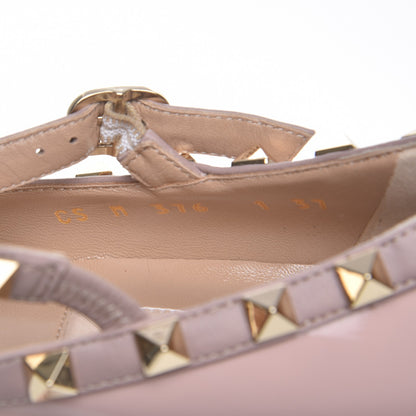 Valentino Garavani Patent Rockstud Cage Ballerina Flats 37 Water Rose Poudre 8 of 8