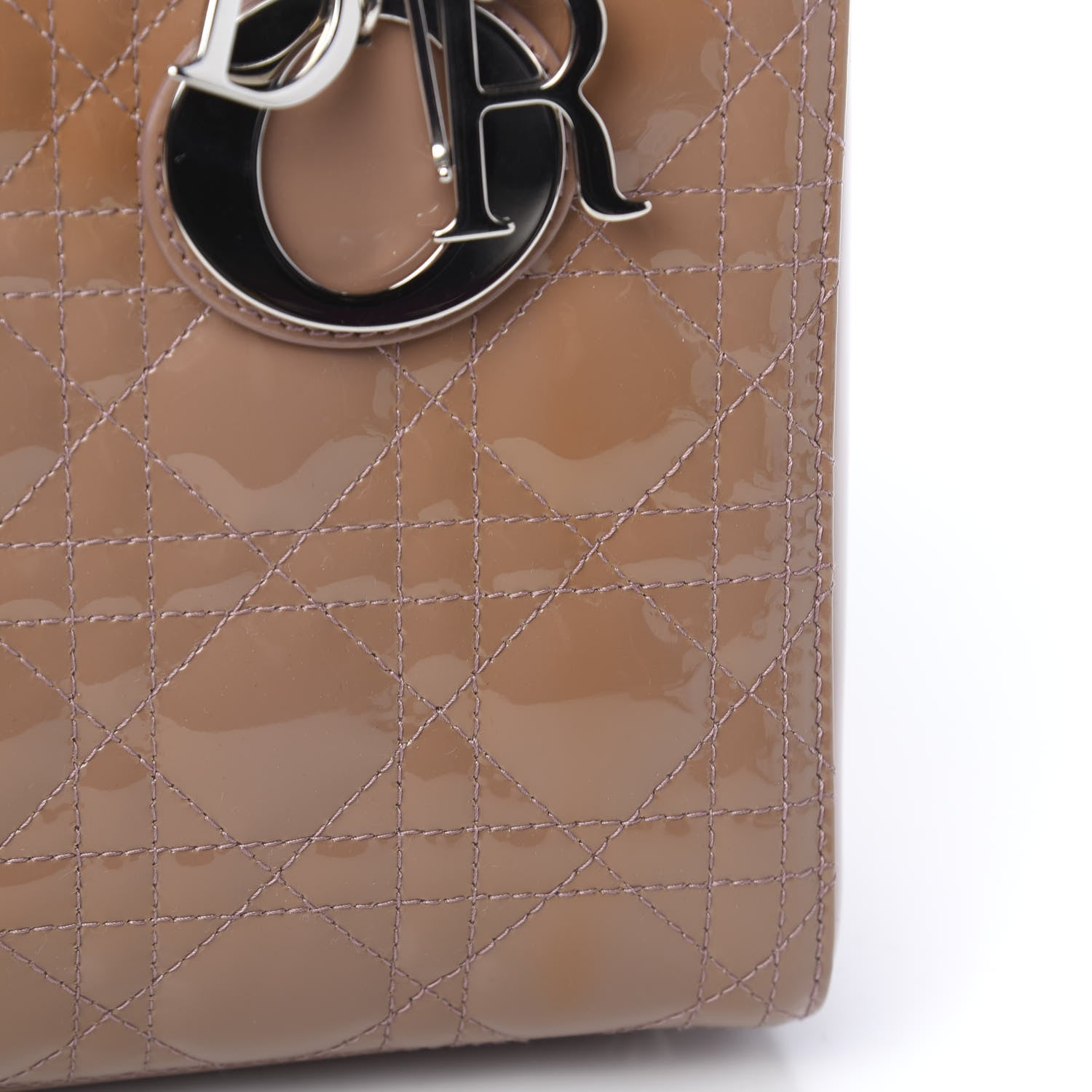 Christian Dior Patent Cannage Medium Lady Dior Brown 10 of 15