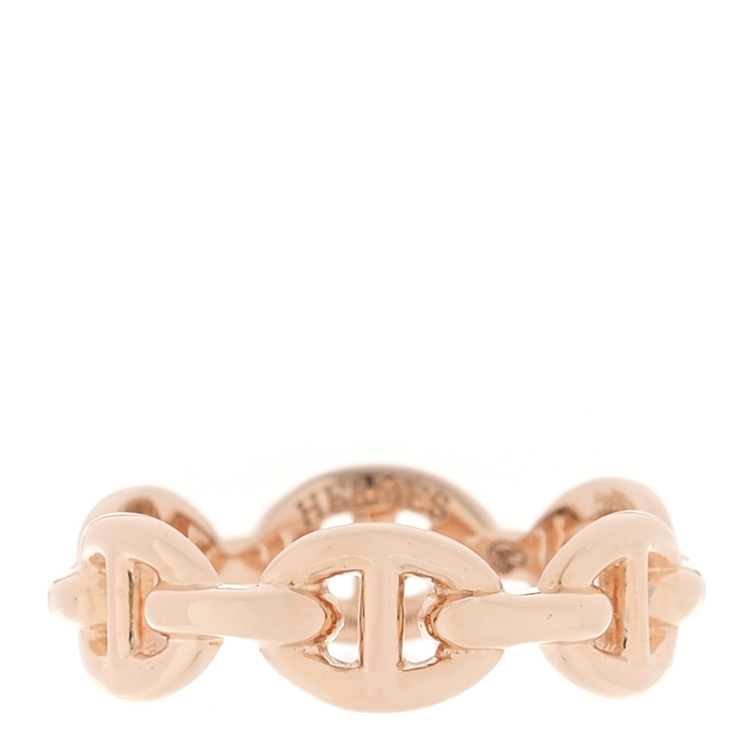 Hermes 18K Rose Gold PM Chaine d'Ancre Enchainee Ring 51 5.75 1 of 4