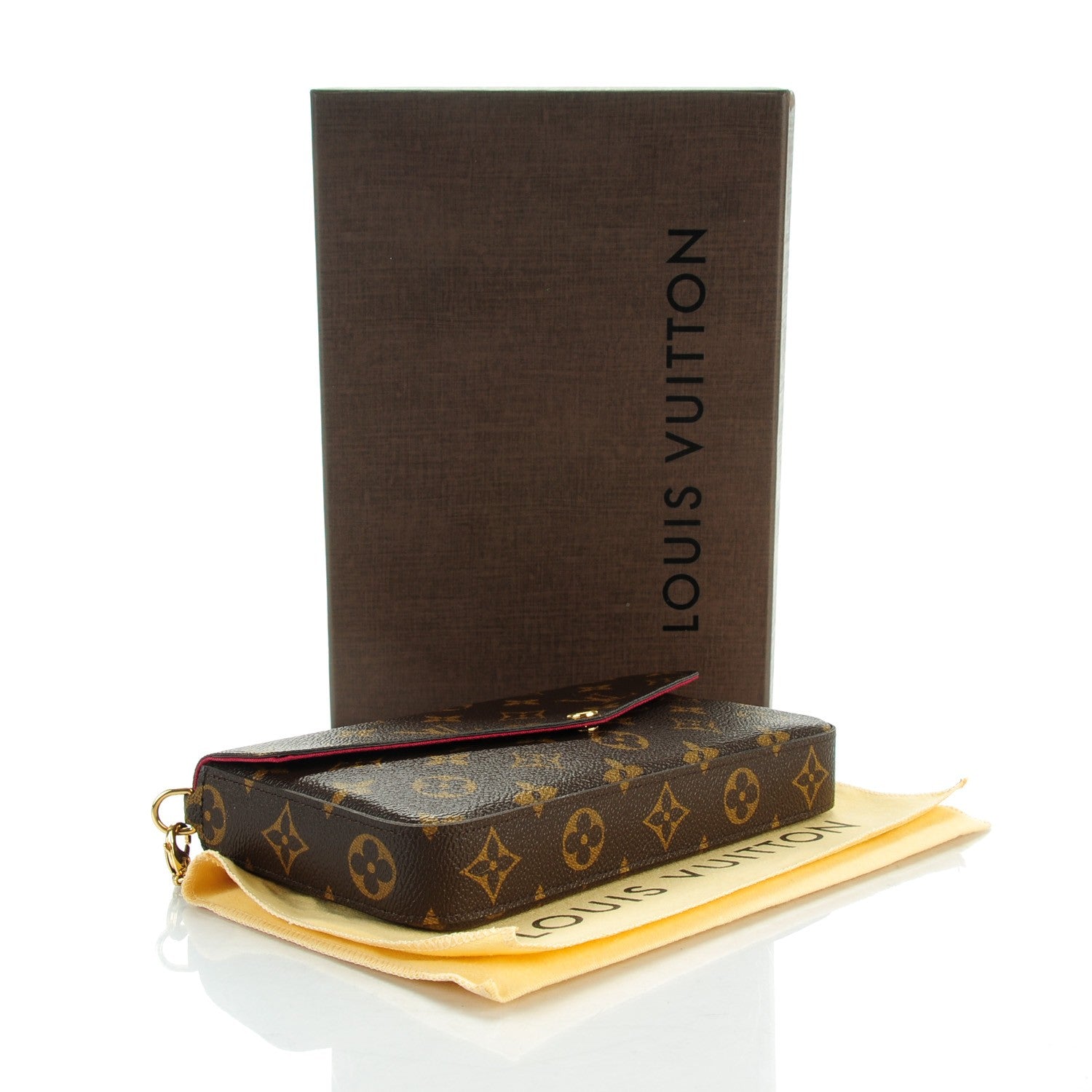 Louis Vuitton Monogram Pochette Felicie Chain Wallet Fuchsia 4 of 9