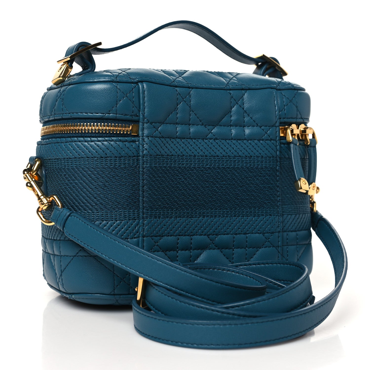 Christian Dior Lambskin Cannage Small Diortravel Vanity Case Deep Ocean 3 of 11