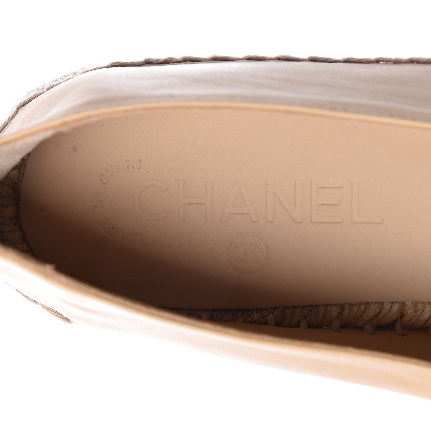 Lambskin CC Espadrilles 38 Beige Black