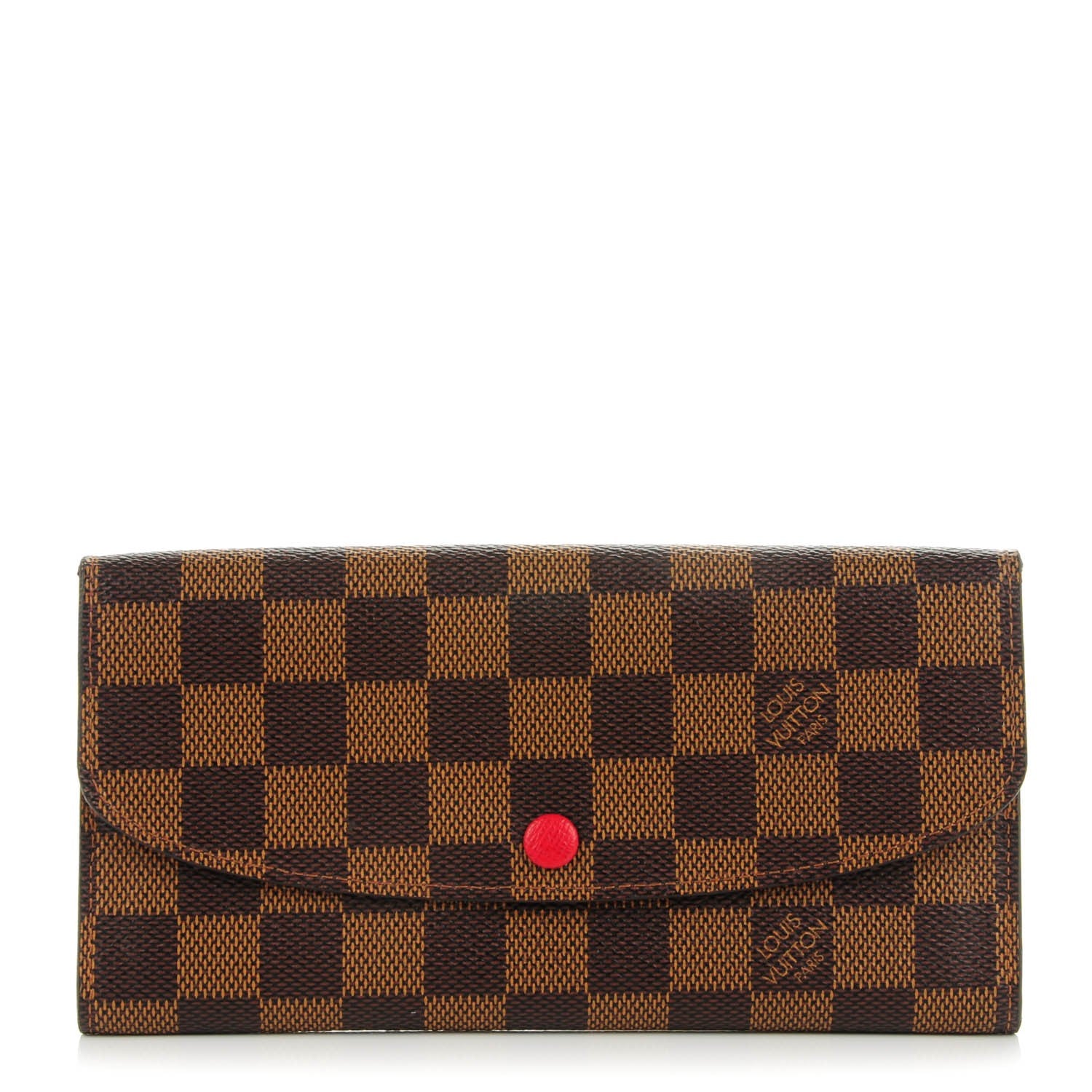 Louis Vuitton Damier Ebene Emilie Wallet Red 1 of 8