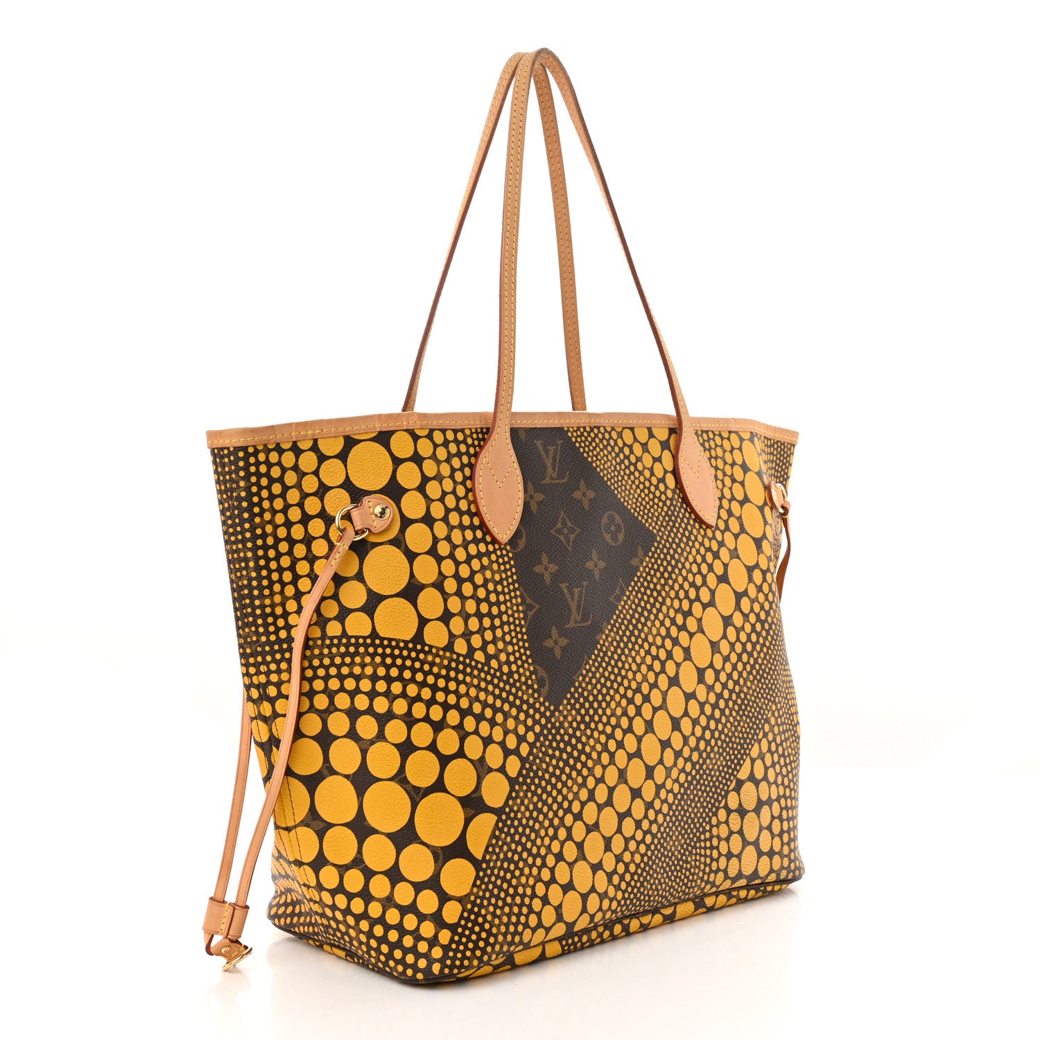 Louis Vuitton Monogram Kusama Waves Neverfull MM Yellow 3 of 9