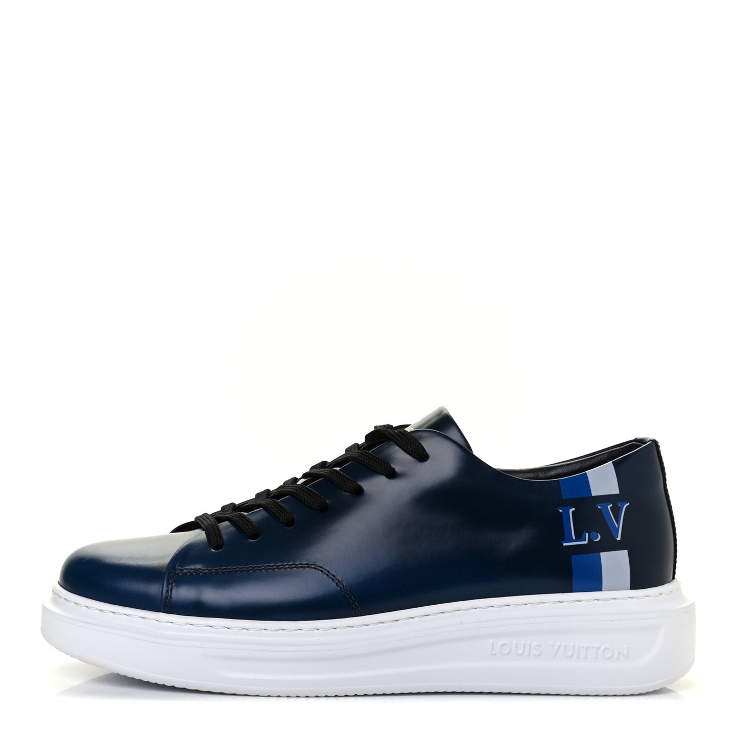 Calfskin Mens LV Beverly Hills Sneakers 5 Marine