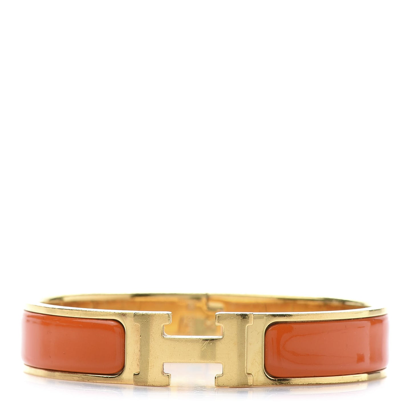 Enamel Narrow Clic Clac H Bracelet PM Orange
