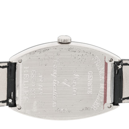 Franck Muller 18K White Gold Alligator 34mm Cintree Curvex Automatic Watch Black 6850SC 4 of 5