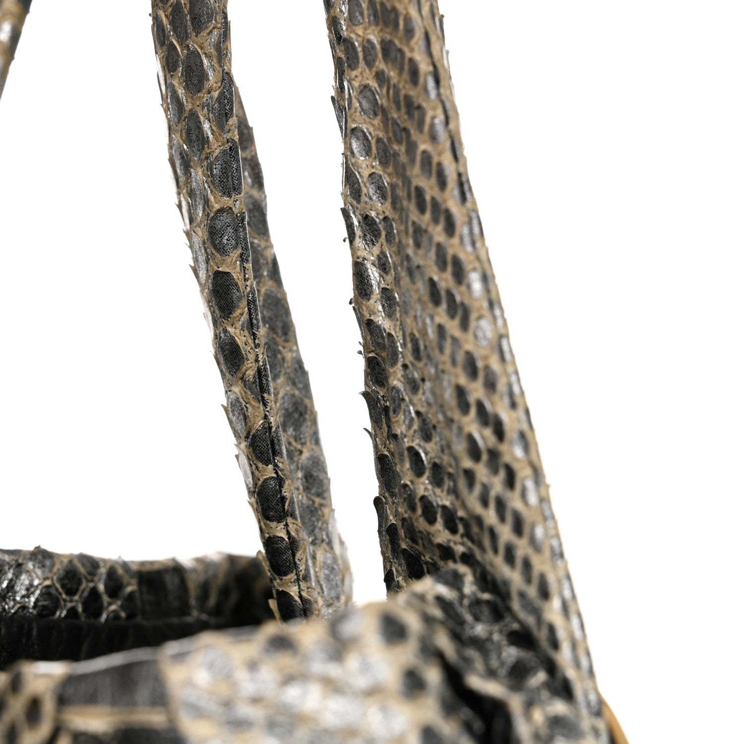 Gucci Snakeskin Medium Hysteria Top Handle Bag Black White 14 of 14