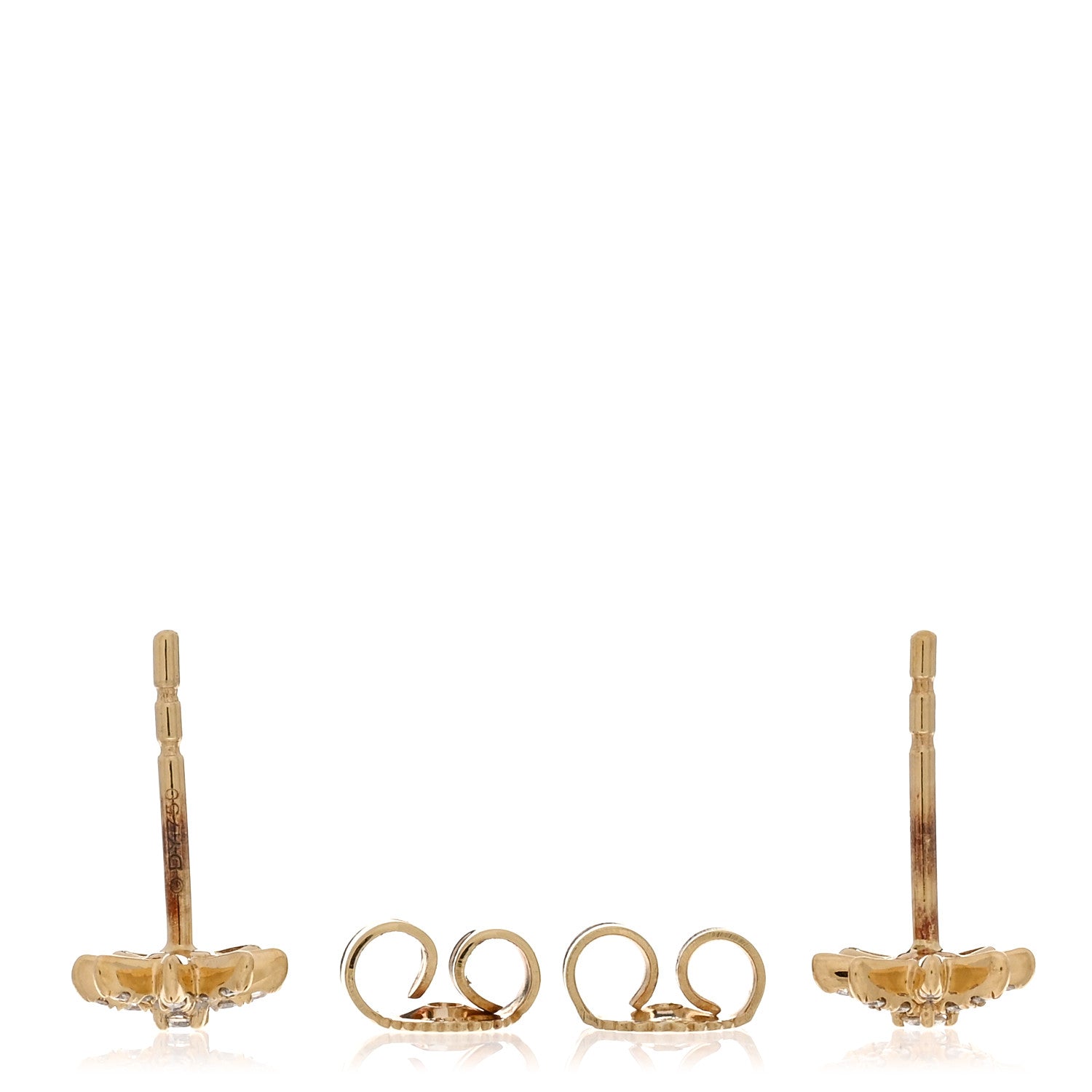David Yurman 18K Yellow Gold Diamond Petite Starburst Earrings 3 of 4