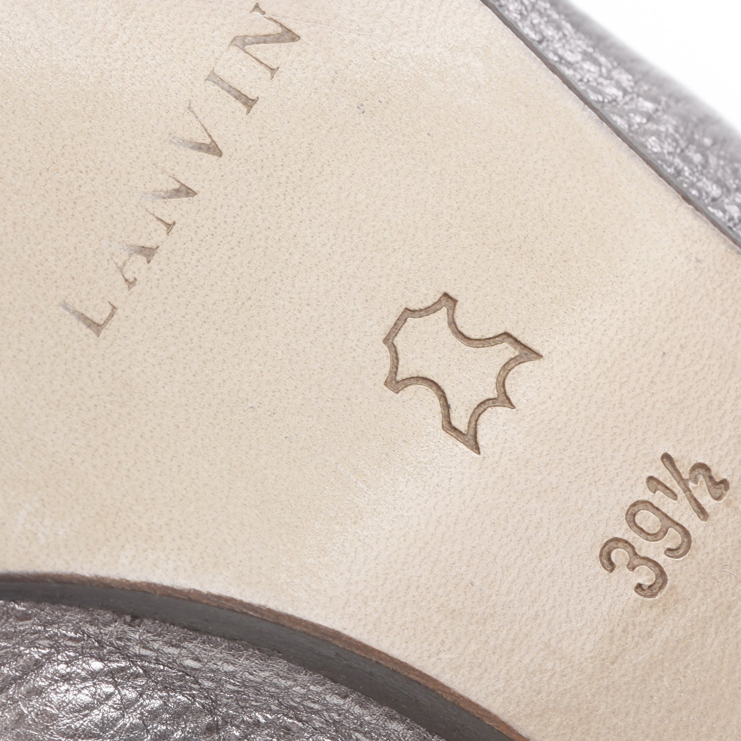 Lanvin Leather Elastic Ballet Flats 39.5 Anthracite 5 of 7