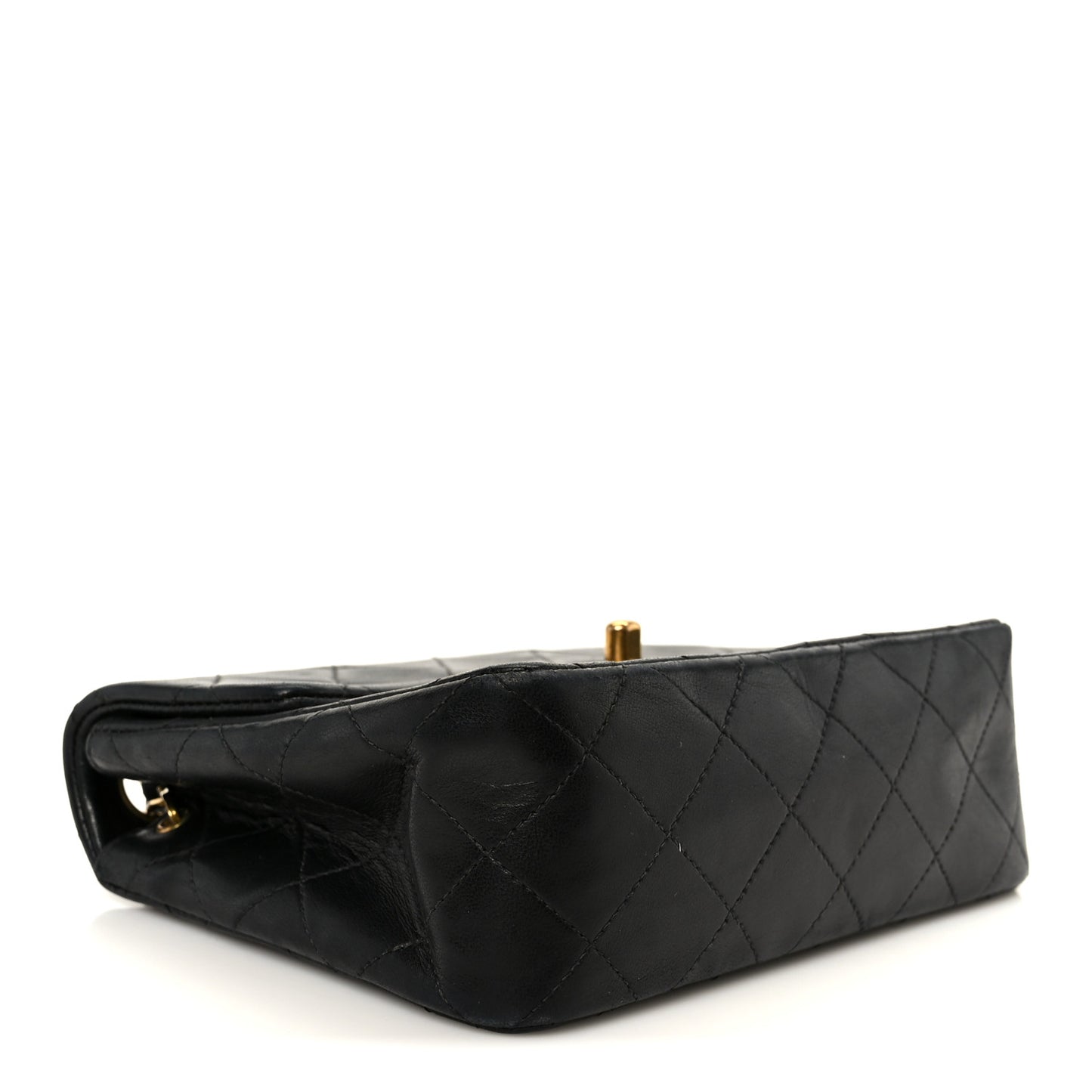 Lambskin Quilted Mini Square Flap Black