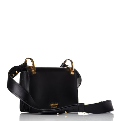 Prada Antic Soft Padlock Shoulder Bag Black 3 of 8