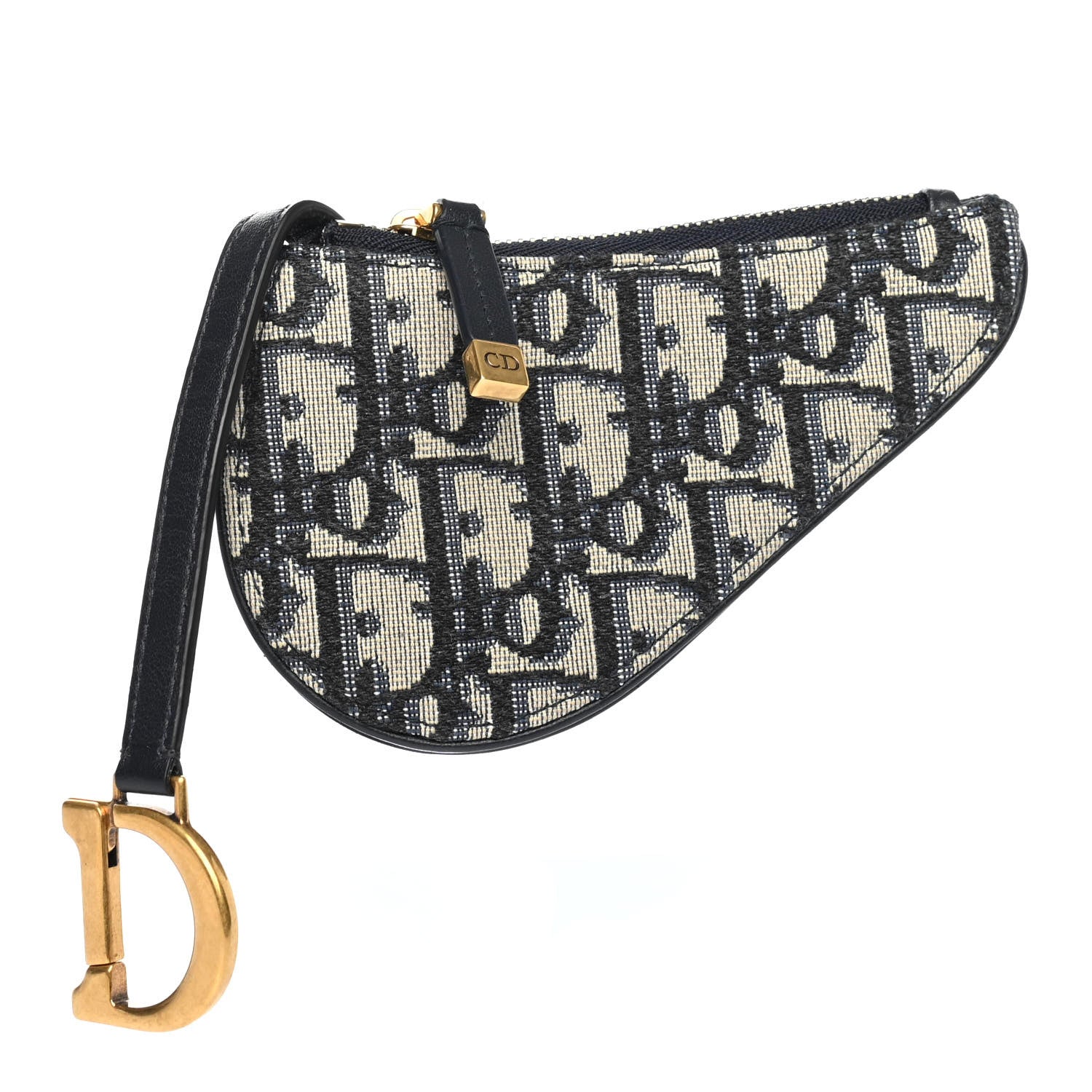 Christian Dior Oblique Saddle Coin Purse Blue 1 of 4